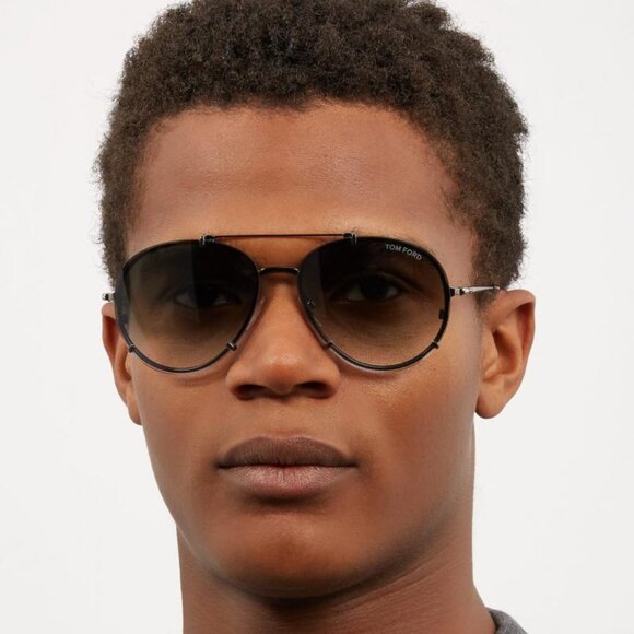 Tom Ford Dickon FT0527 28F Aviator Sunglasses - Gold/Brown - Picture 3 of 9